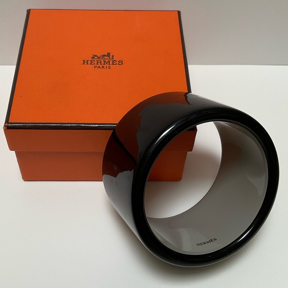 Hermès Assam Black Bangle Bracelet